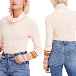Free People Knit Sleeve Thermal Top Size Small
